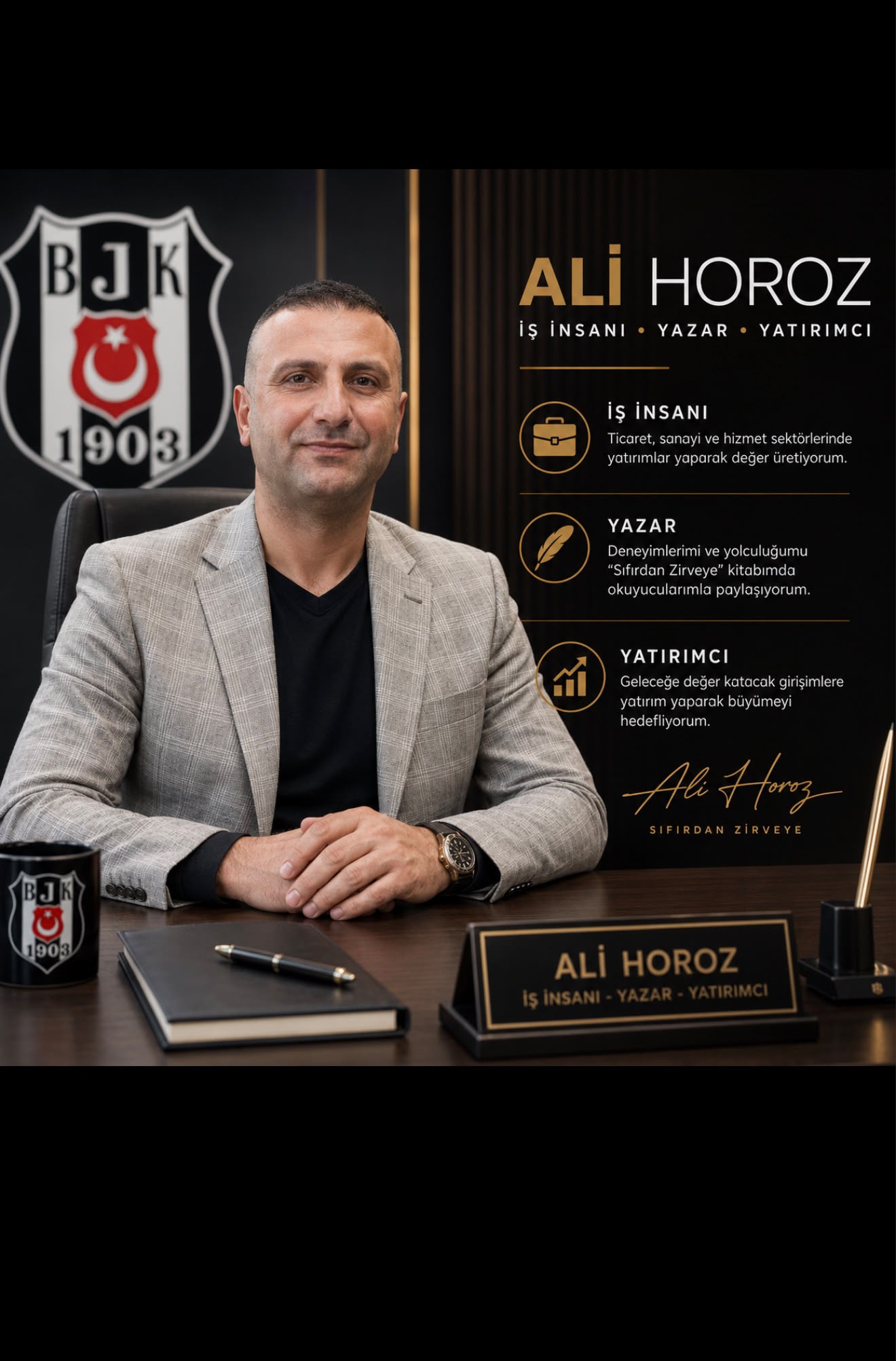 Ali Horoz biyografi tanıtım kartı